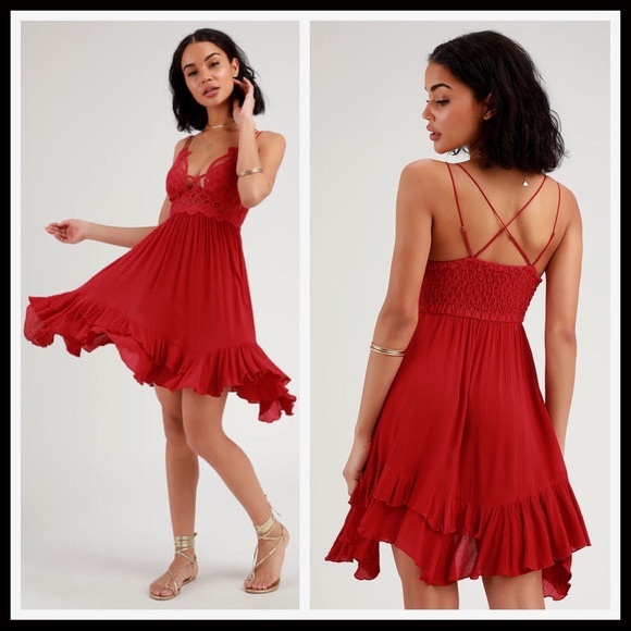 FREE PEOPLE BOHO SLIP CROCHET LACE SUN DRESS A3C - Picture 14 of 16